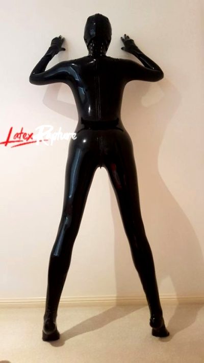 Completely Covered In Latex With Added Neck Corset Against The Wall The Way I Like It ?