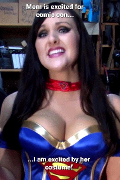 Mom's superwoman costume is permanently ingrained into my spank bank! Mom cosplay mom cosplay costume mom costume cosplay mom costume