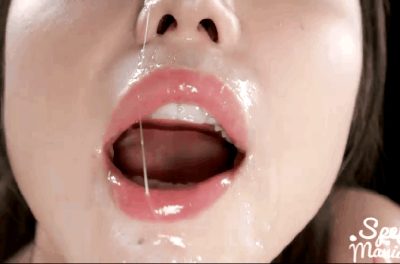 Yui Kawagoe licks her cum covered lips!